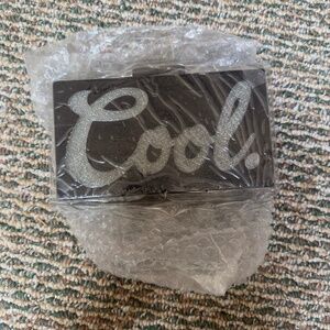 NEW Pink Haley "Cool." Black and Silver Acrylic Clutch